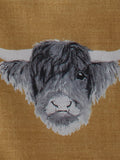 Fusion Yellow Highland Cow brushed duvet cover set - British product