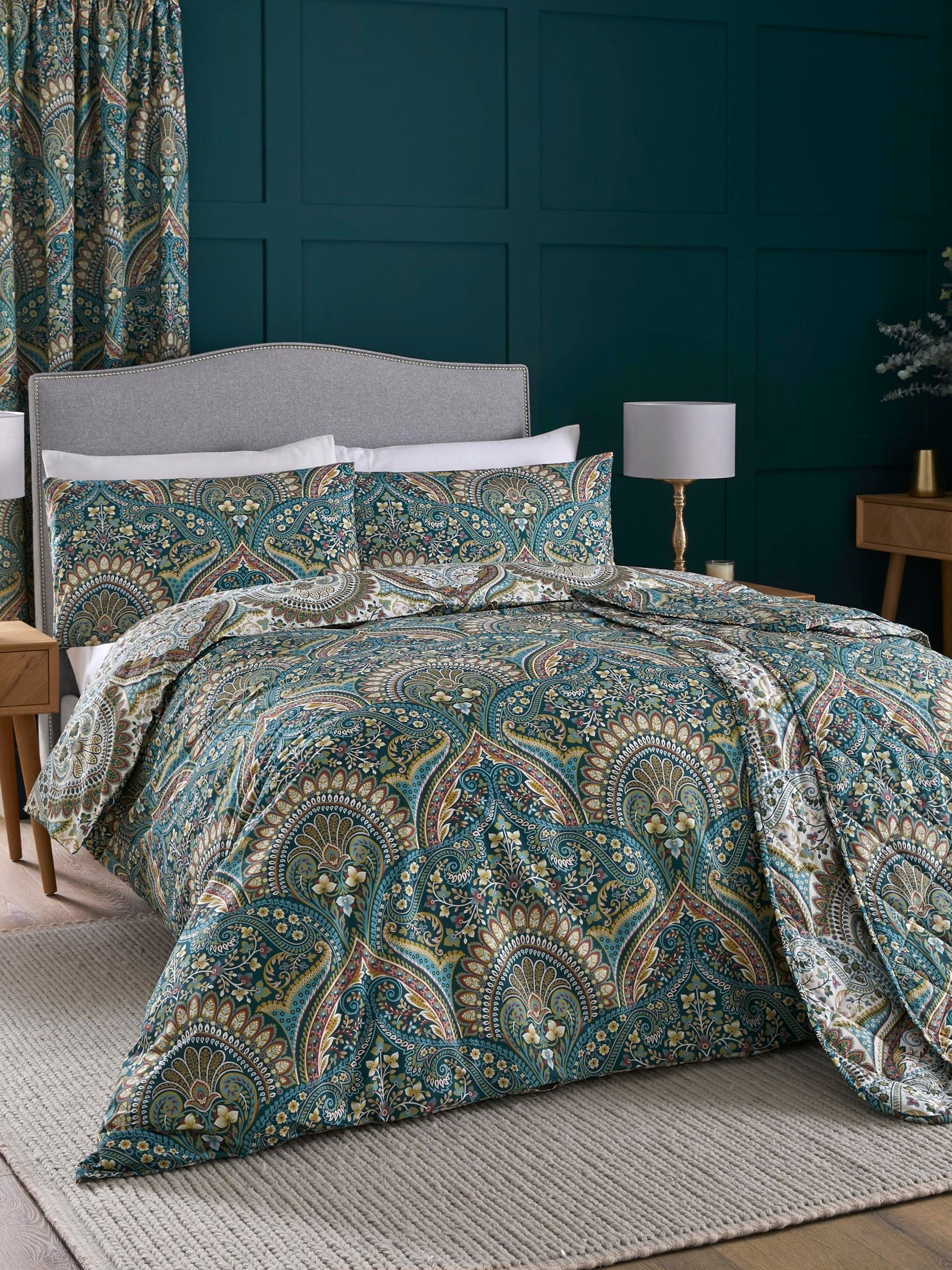 Dreams & Drapes Blue Palais reversible duvet cover set - British product