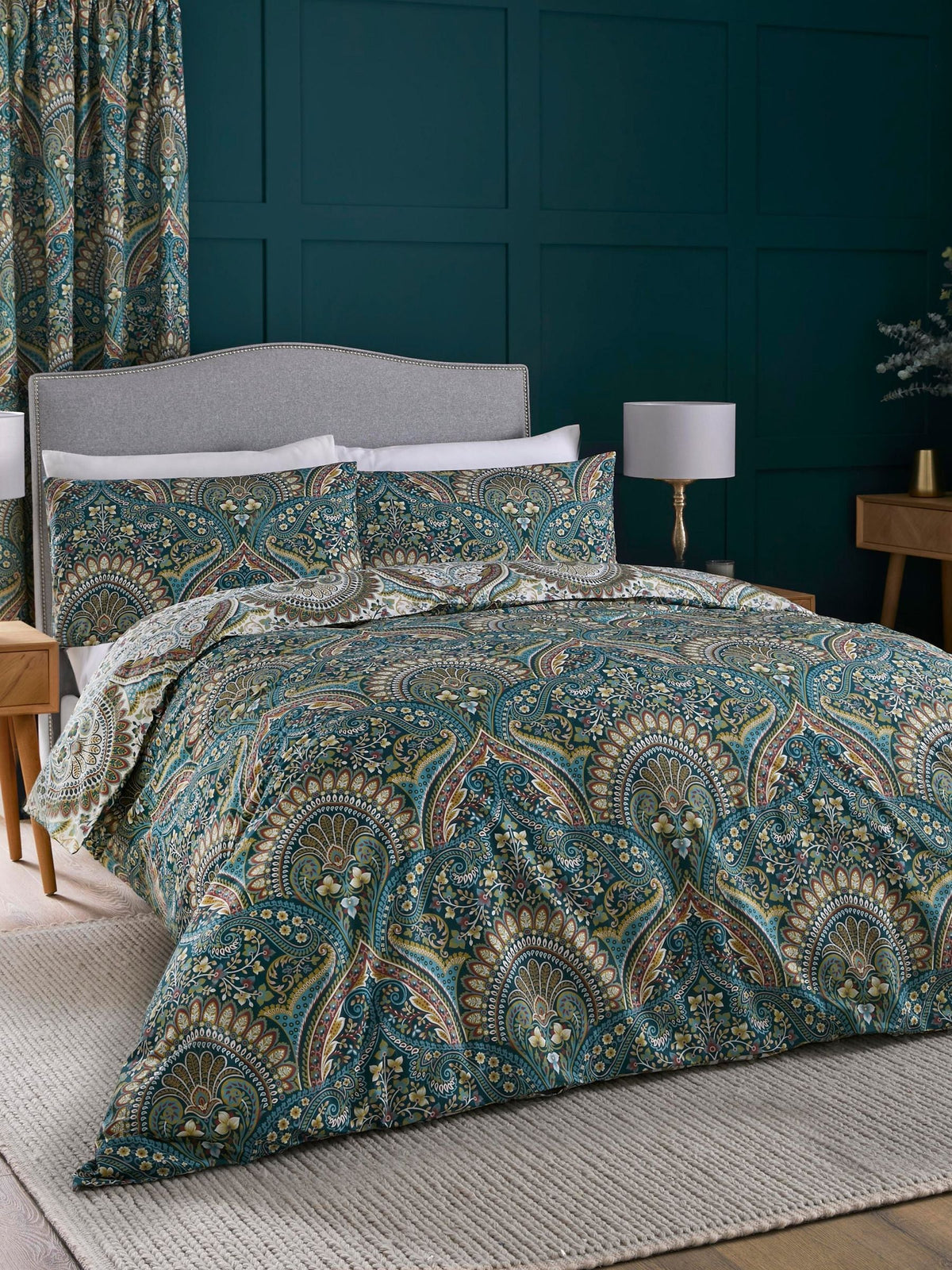 Dreams & Drapes Blue Palais reversible duvet cover set - British product