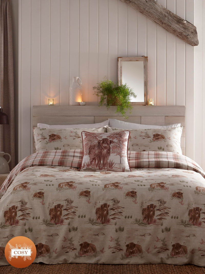 Dreams & Drapes Hanson Highland Cow duvet cover set - British product