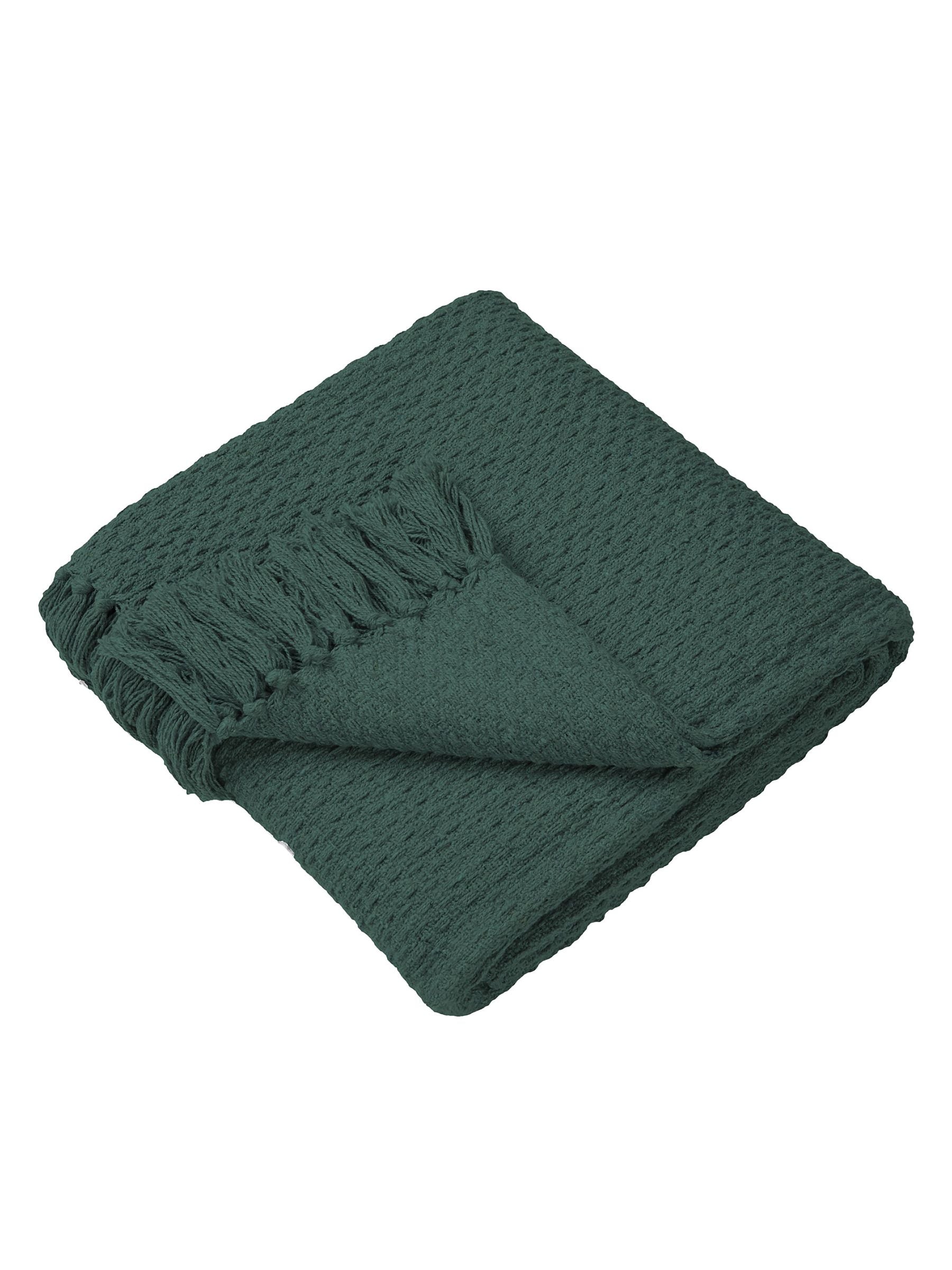 Drift Home Green Hayden throw 100% cotton, imported from the UK