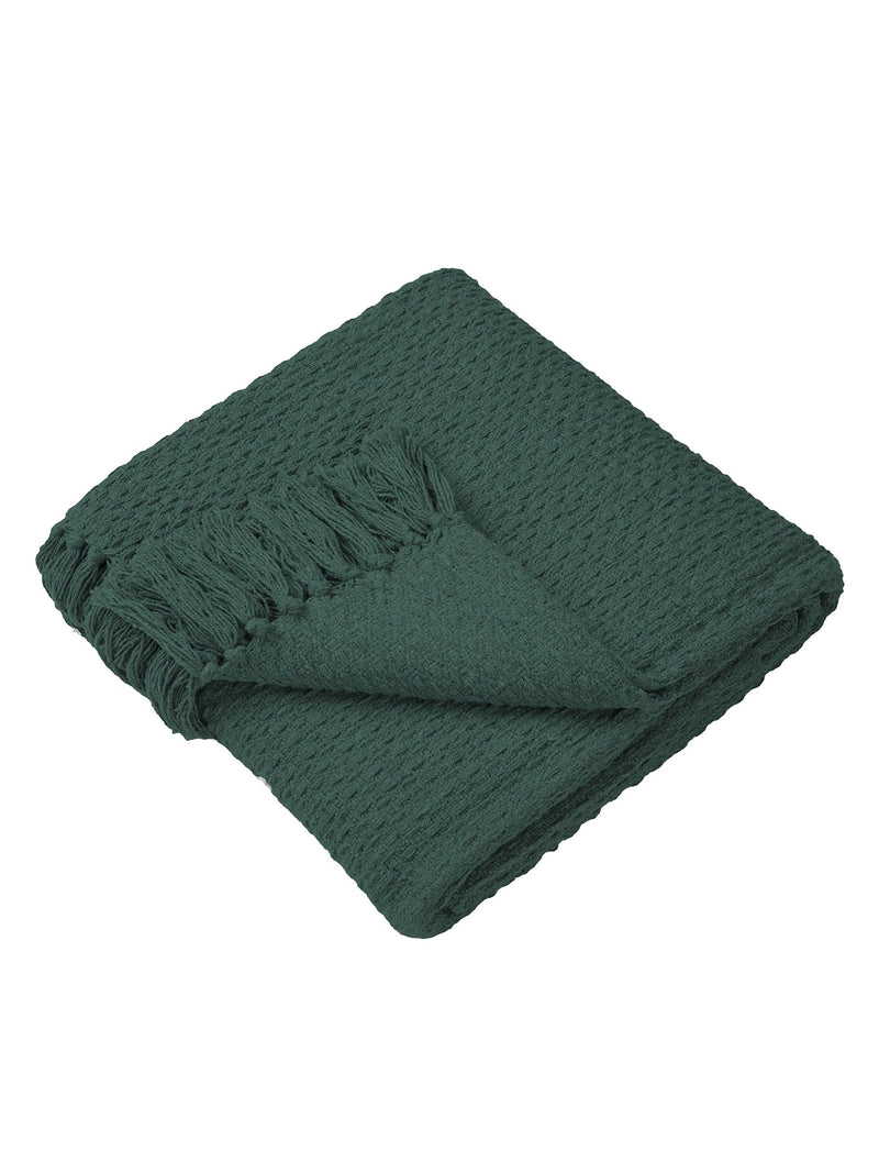 Drift Home Green Hayden throw 100% cotton, imported from the UK