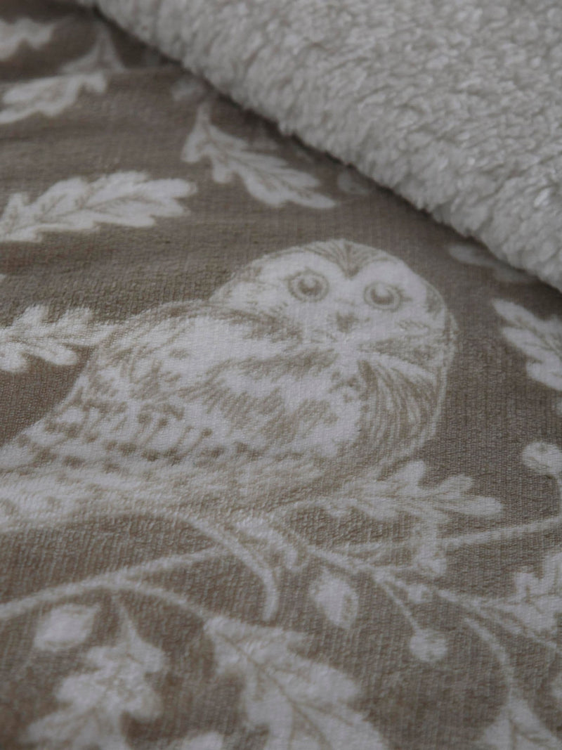 Dreams & Drapes green woodland owls plush fleece duvet cover set - British product