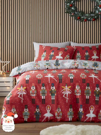 Next Fusion Red Nutcracker Christmas Duvet Cover Set- Buy online at McGrocer