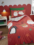 Bedlam Red Ho Ho Ho Reversible Christmas Duvet Cover Set