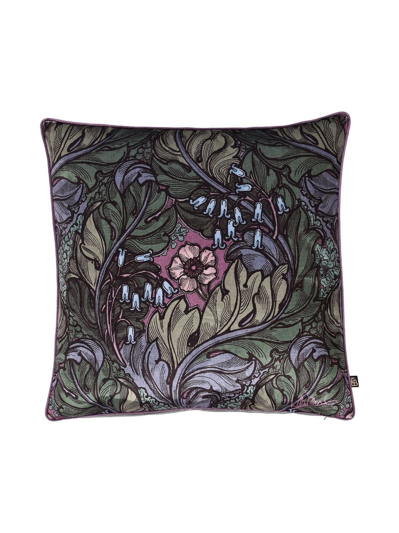 Laurence Llewelyn-Bowen green rambleicious velvet cushion 55cm, imported from the UK