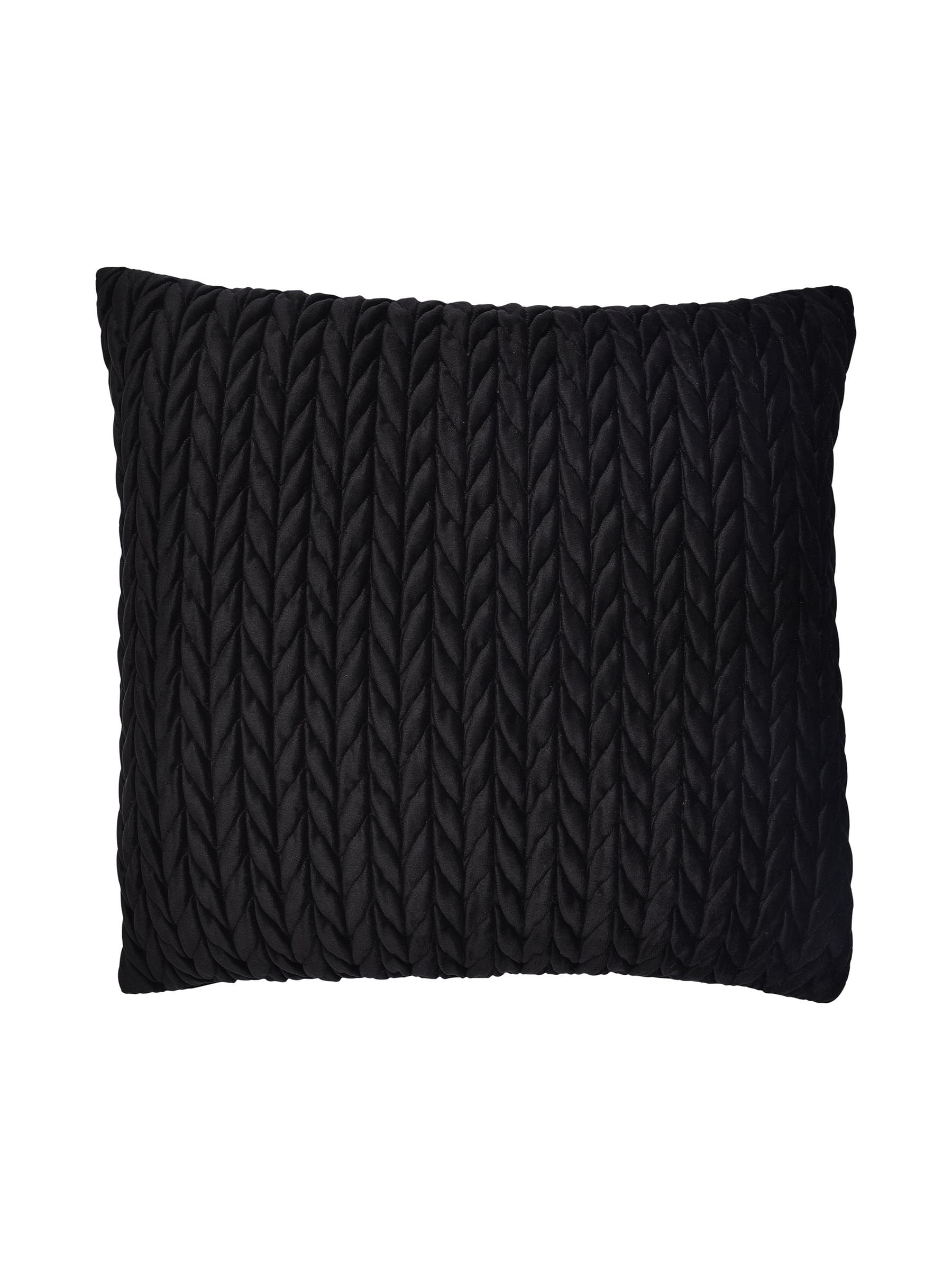 Laurence Llewelyn-Bowen black velvet cushion 43cm, imported from the UK