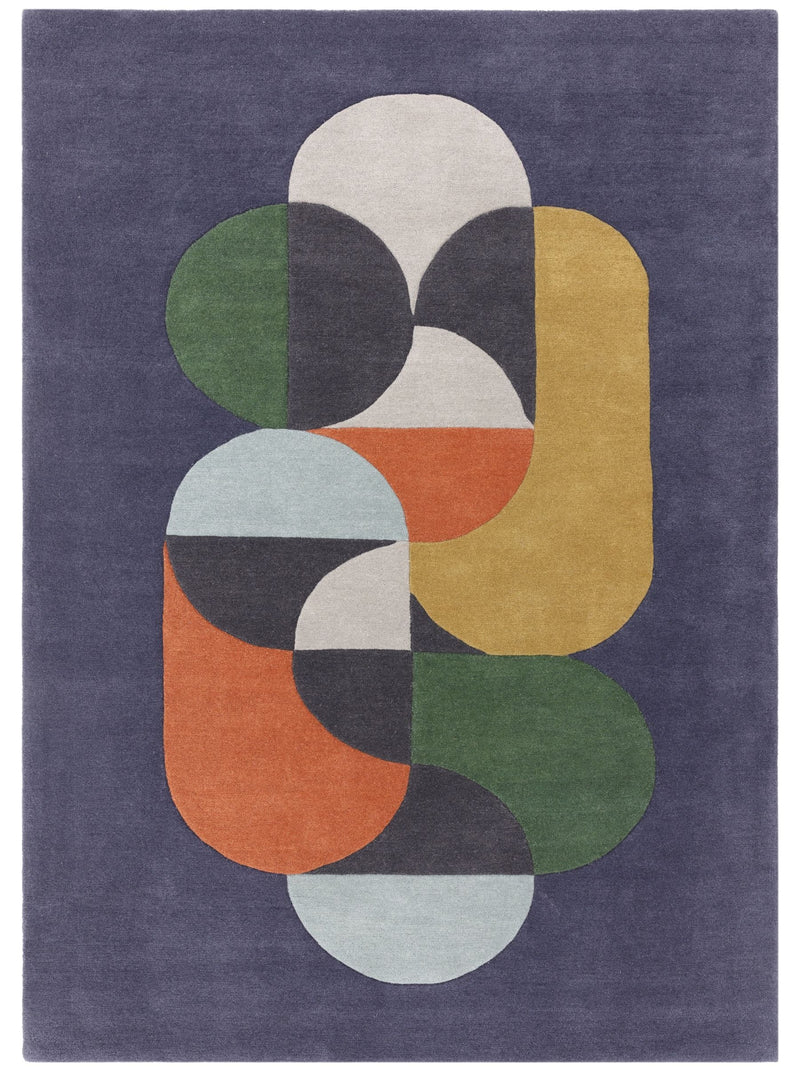 Asiatic Rugs blue matrix statement wool rug, UK version