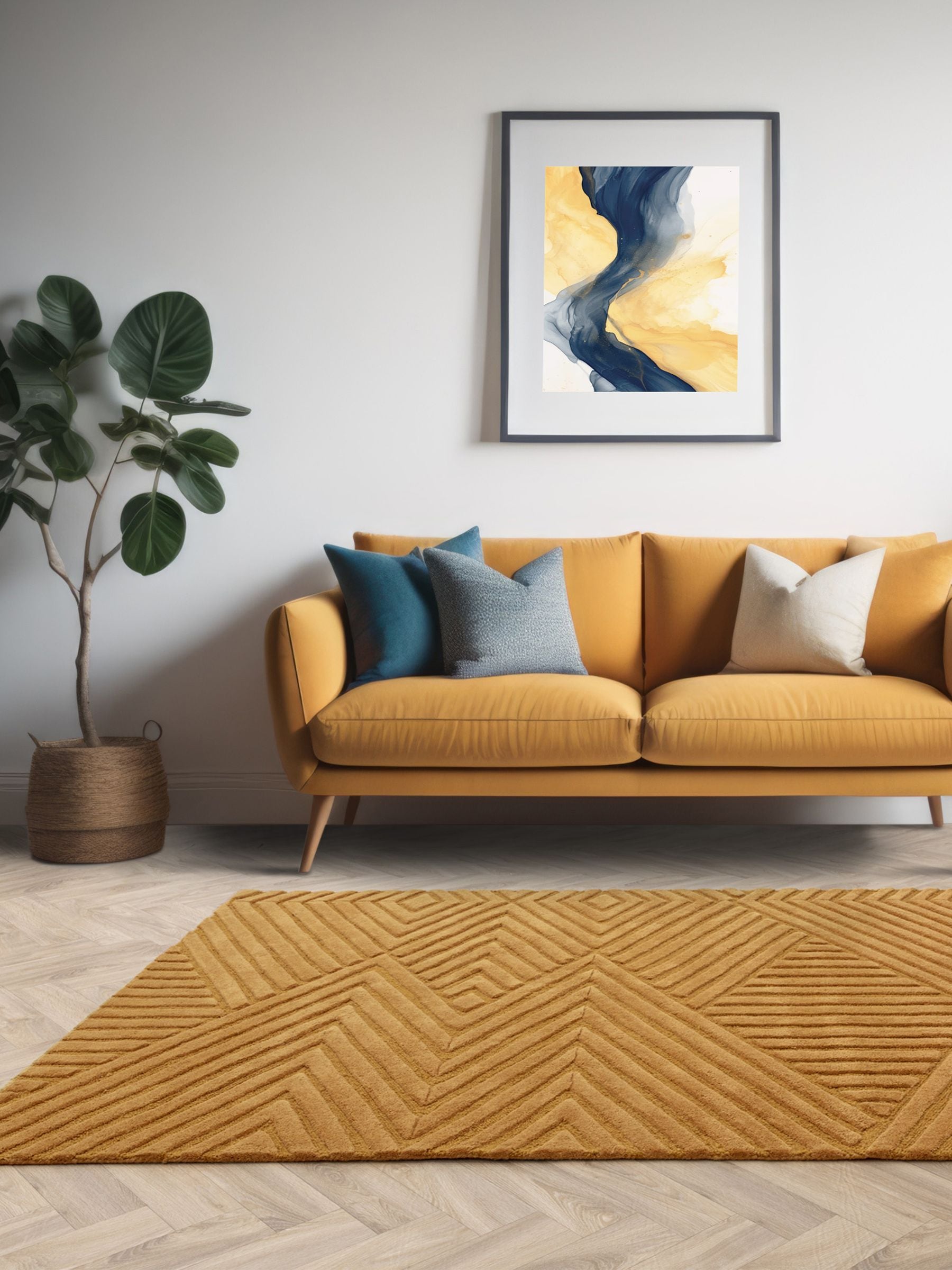 Asiatic Rugs Gold Hague wool rug (British brand)