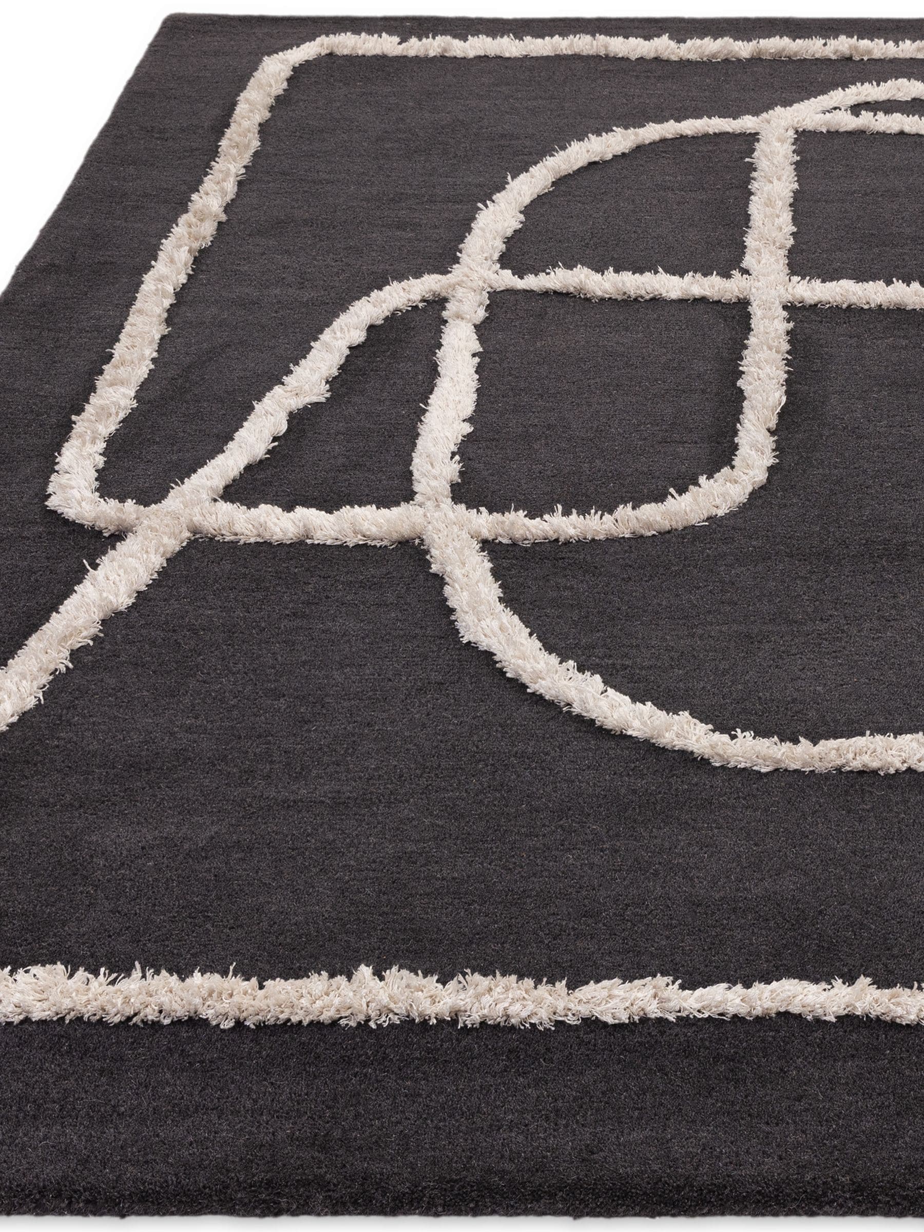 Asiatic Rugs black wool Matrix Infinity rug, UK version