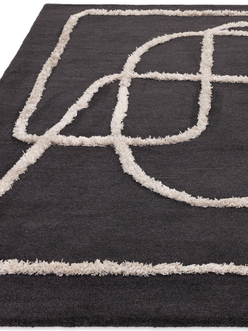 Asiatic Rugs black wool Matrix Infinity rug, UK version