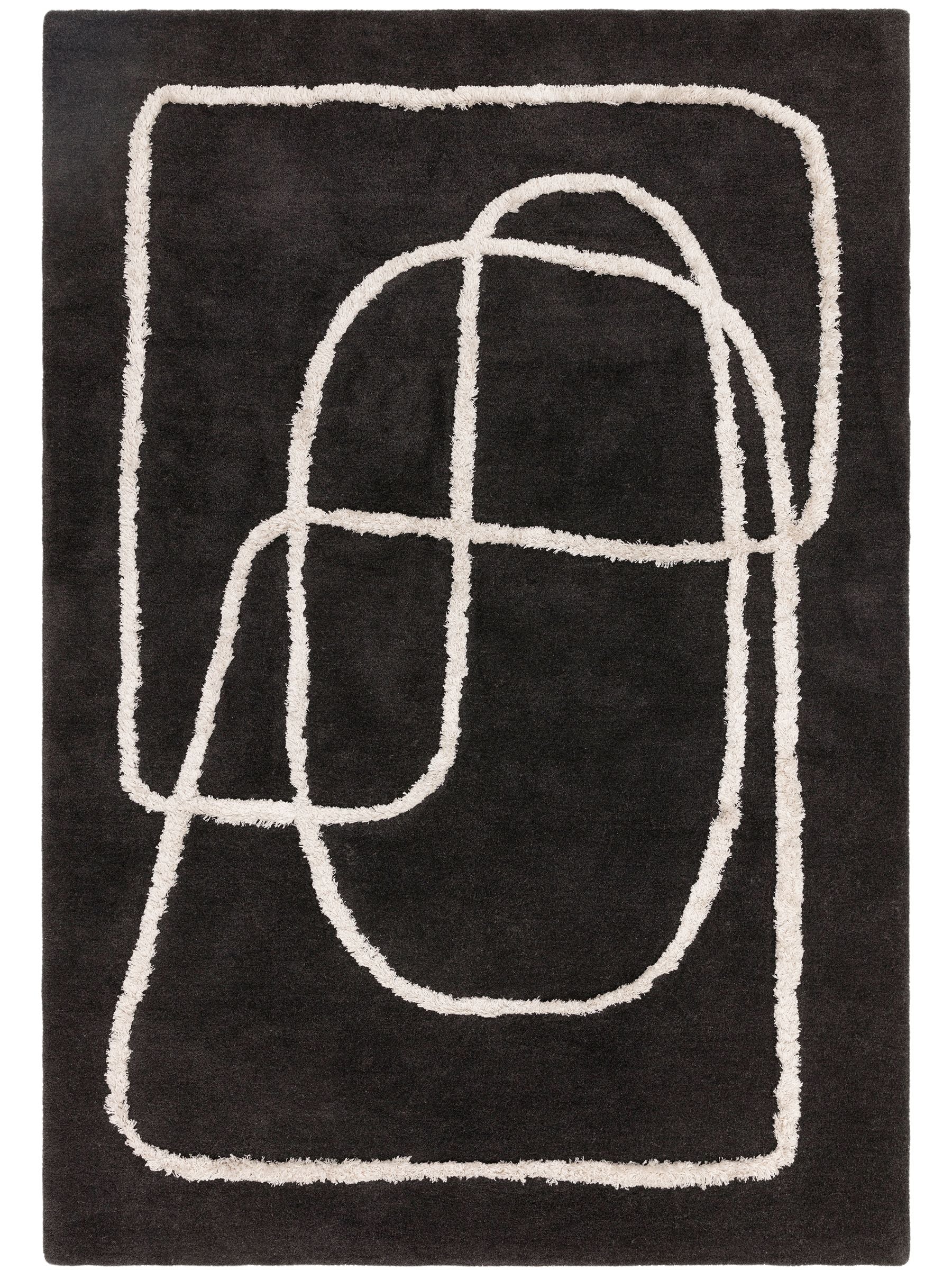 Asiatic Rugs black wool Matrix Infinity rug, UK version