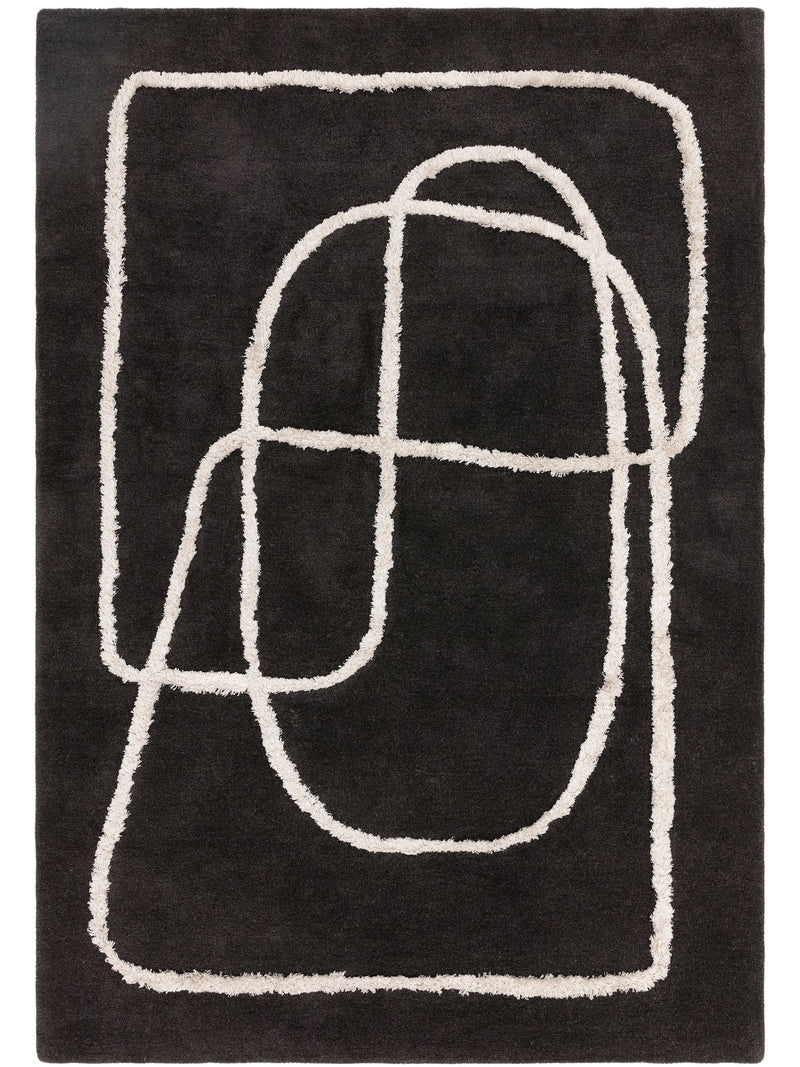 Asiatic Rugs black wool Matrix Infinity rug, UK version