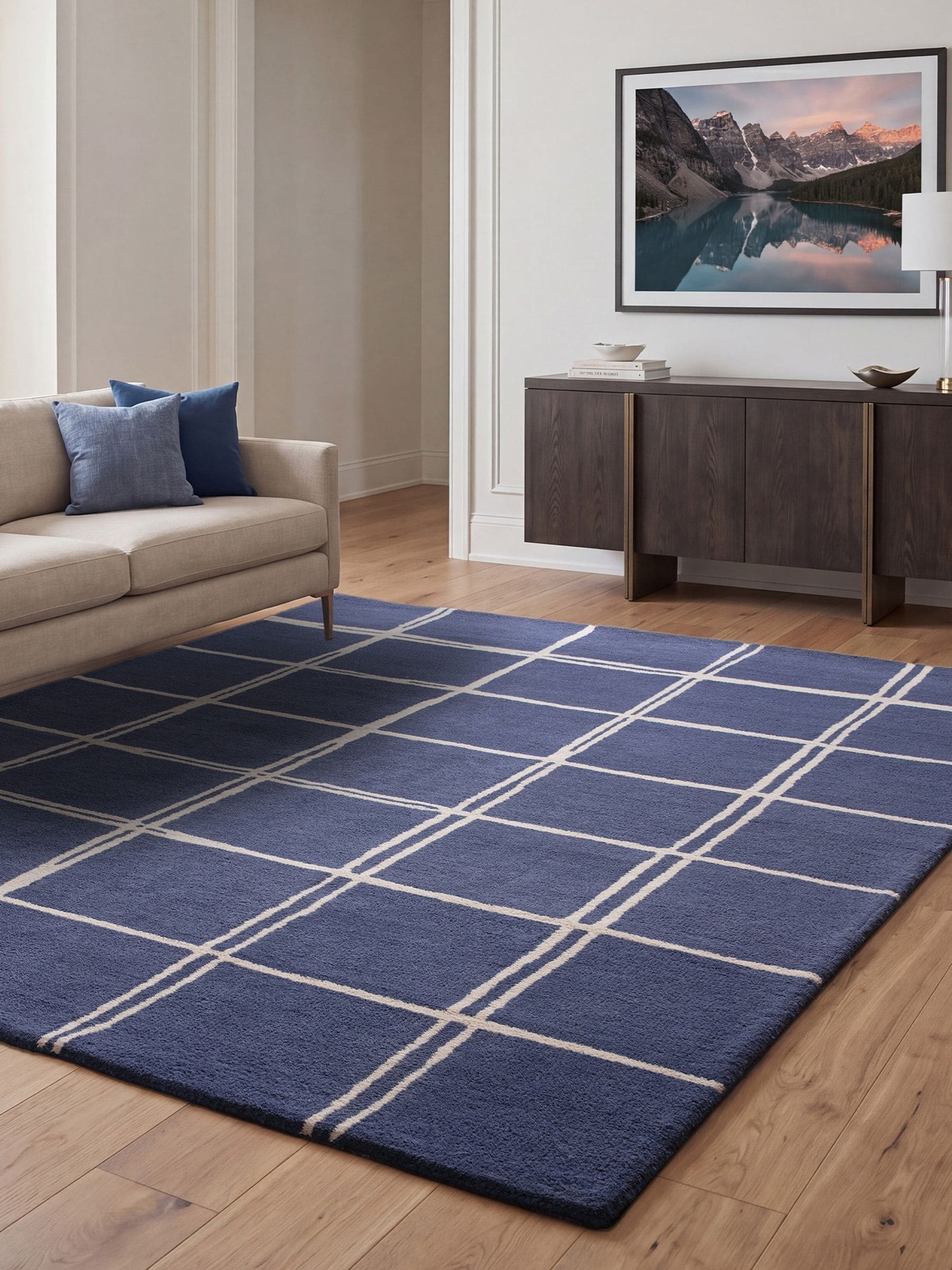 Asiatic Rugs Blue Albany hand-tufted wool rug - British product