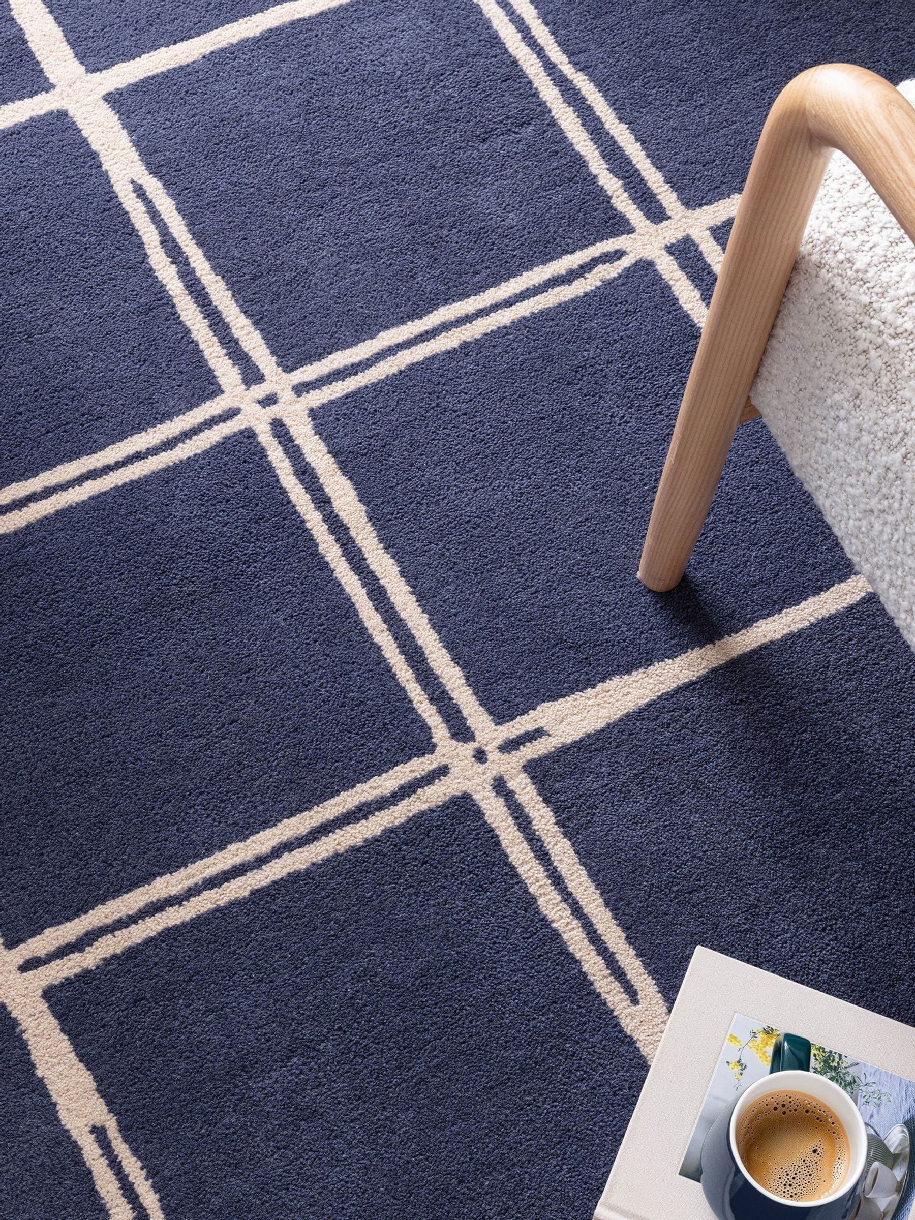 Asiatic Rugs Blue Albany hand-tufted wool rug - British product