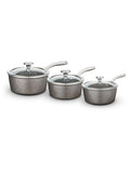 Tower Grey Cerastone saucepan set 3 piece, imported from the UK