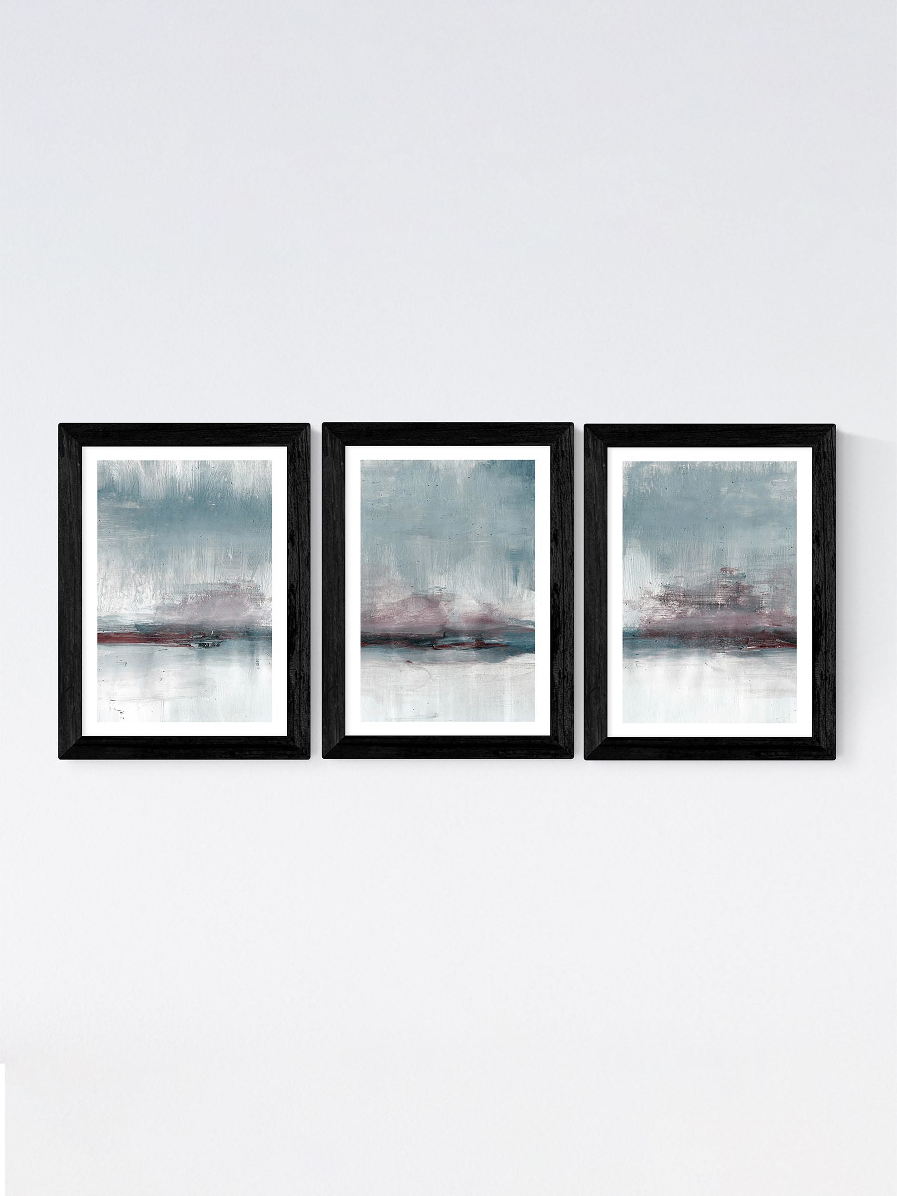 East End Prints Blue Drama triptych art print set (British brand)