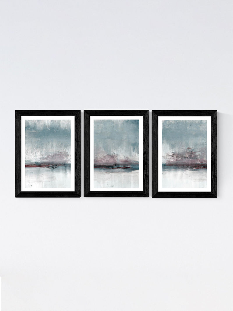 East End Prints Blue Drama triptych art print set (British brand)