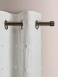 White bobble blackout curtains with eyelet fixture, UK version