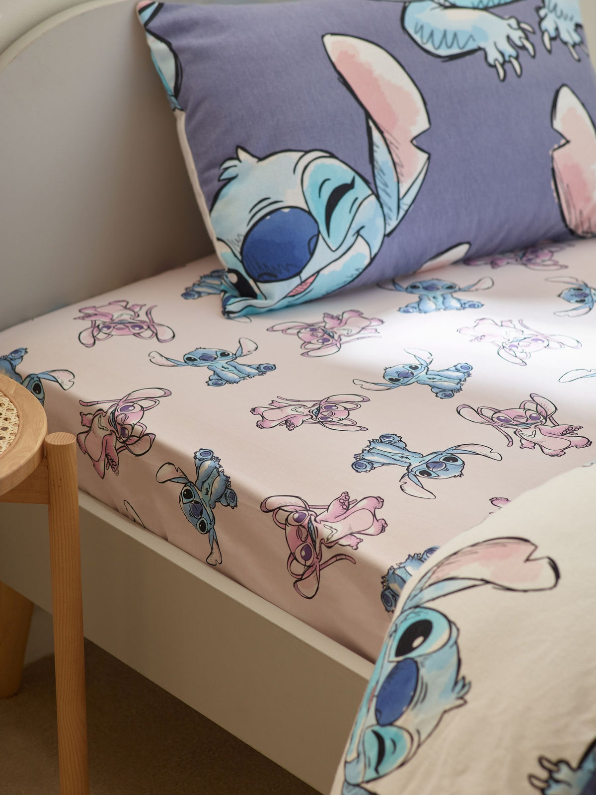 Disney pink Lilo & Stitch fitted sheet, imported from the UK