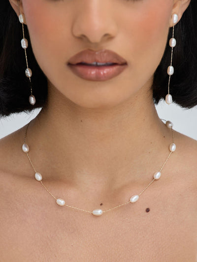 Next Gold Plated Fine Chain and Freshwater Pearl Necklace with Lobster Clasp- Buy online at McGrocer