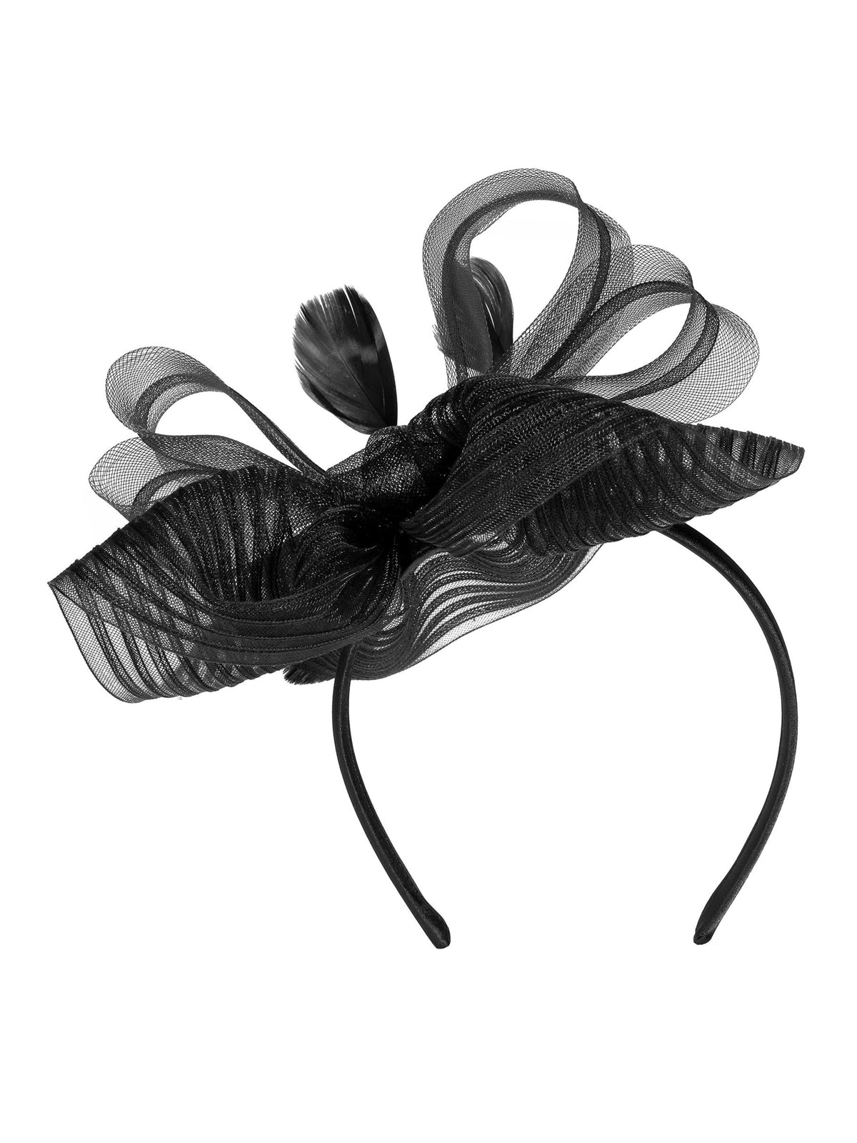Jon Richard black hat fascinator, UK version