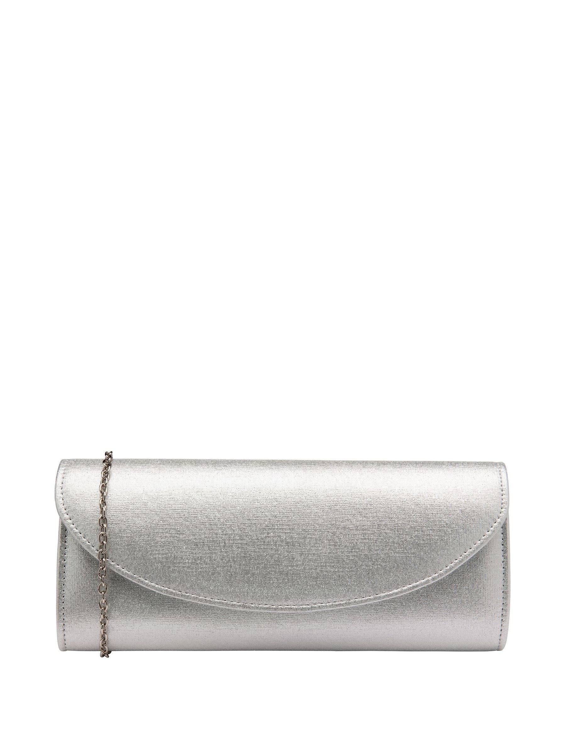 Lotus silver clutch bag with chain, imported from the UK