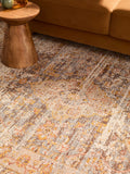 Brown Bridget oriental rug with soft chenille and recycled polyester - British product