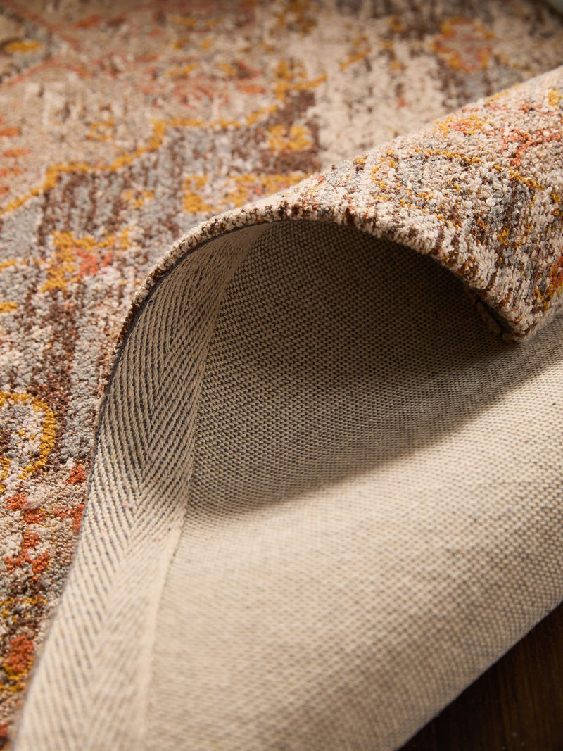 Brown Bridget oriental rug with soft chenille and recycled polyester - British product