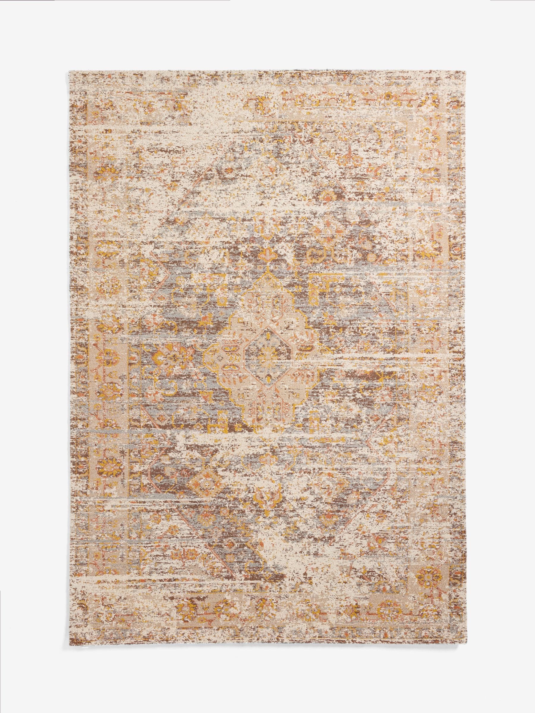 Brown Bridget oriental rug with soft chenille and recycled polyester - British product