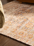 Brown Bridget oriental rug with soft chenille and recycled polyester - British product