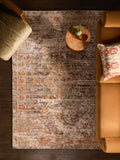 Brown Bridget oriental rug with soft chenille and recycled polyester - British product