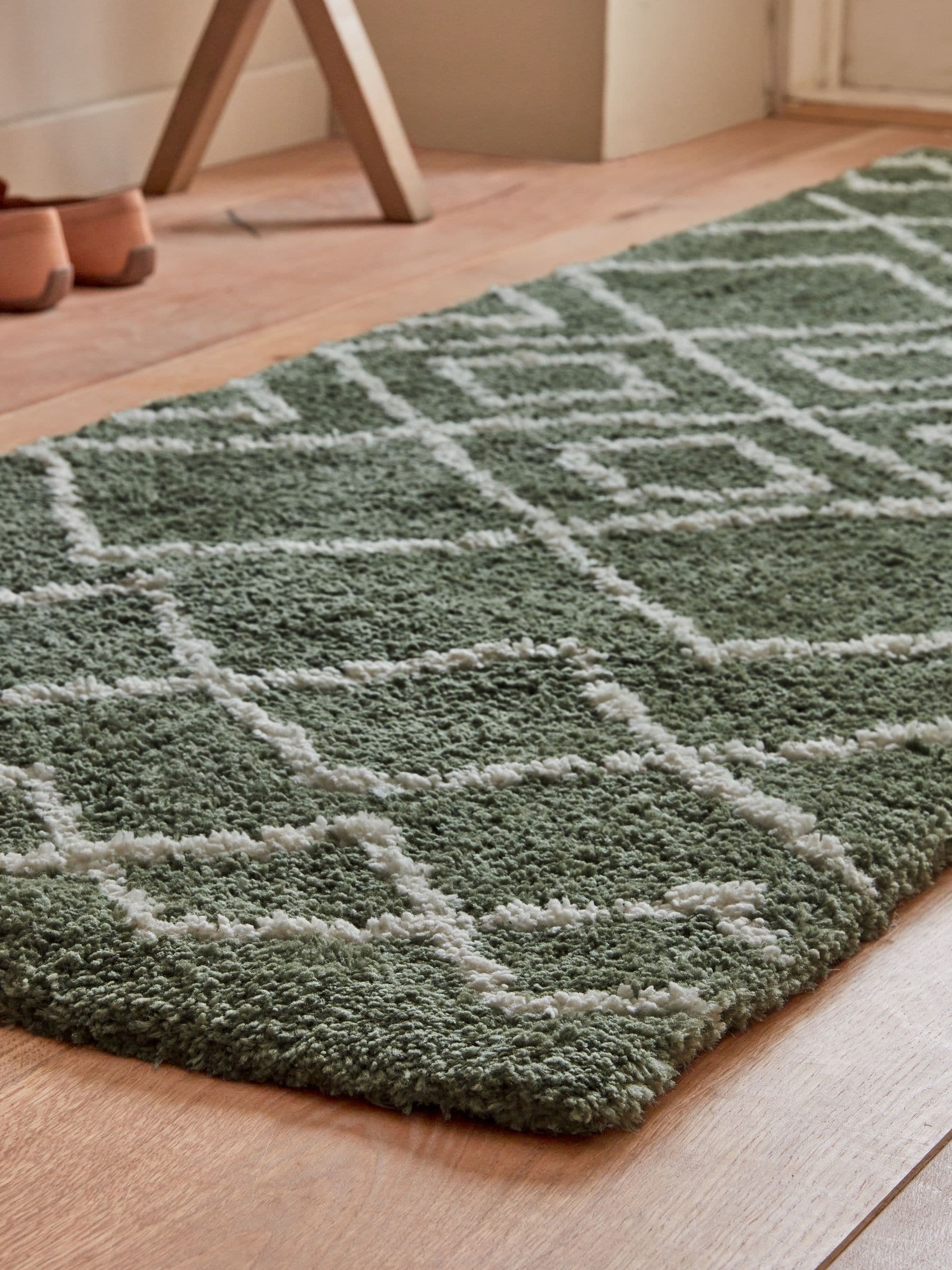 Sage Green Berber runner rug from a British brand