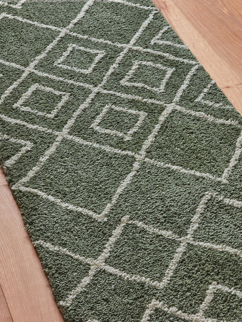 Sage Green Berber runner rug from a British brand