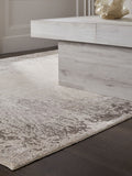 Greige abstract border rug - British product