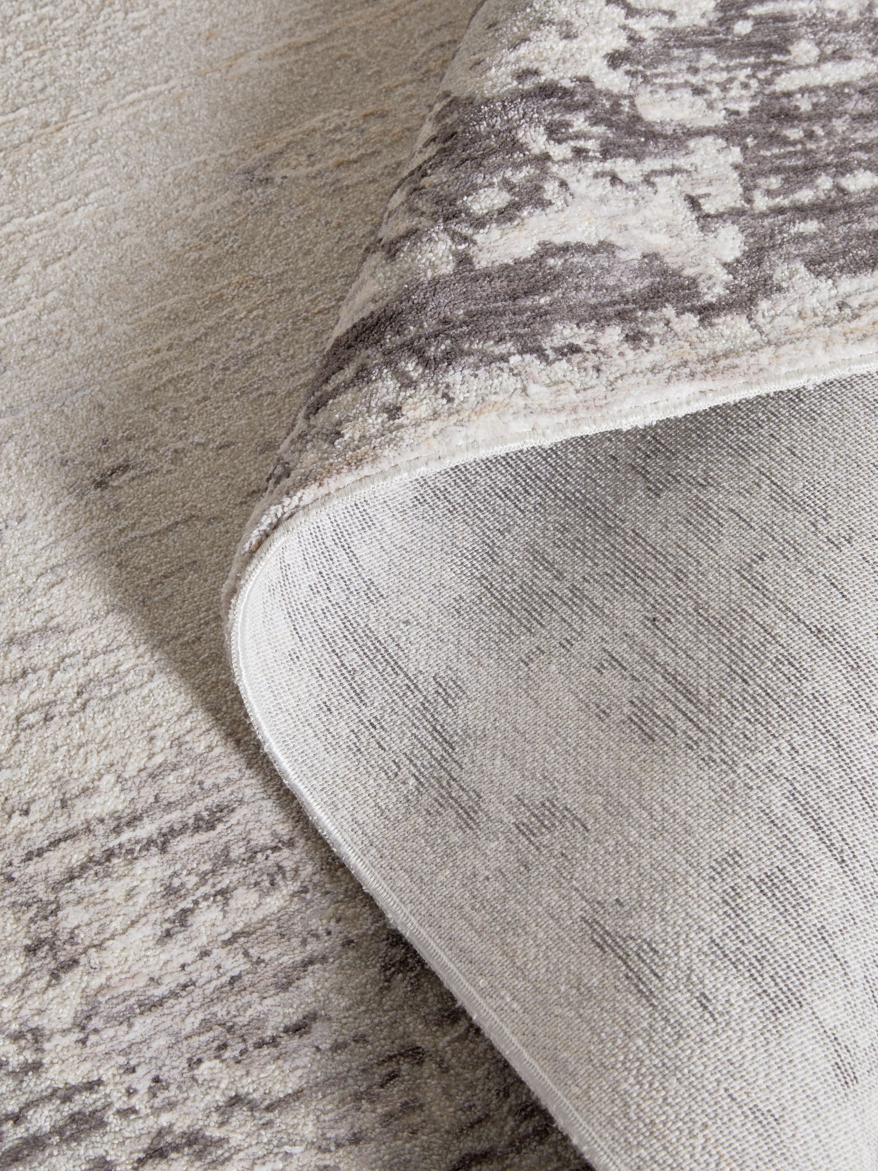 Greige abstract border rug - British product