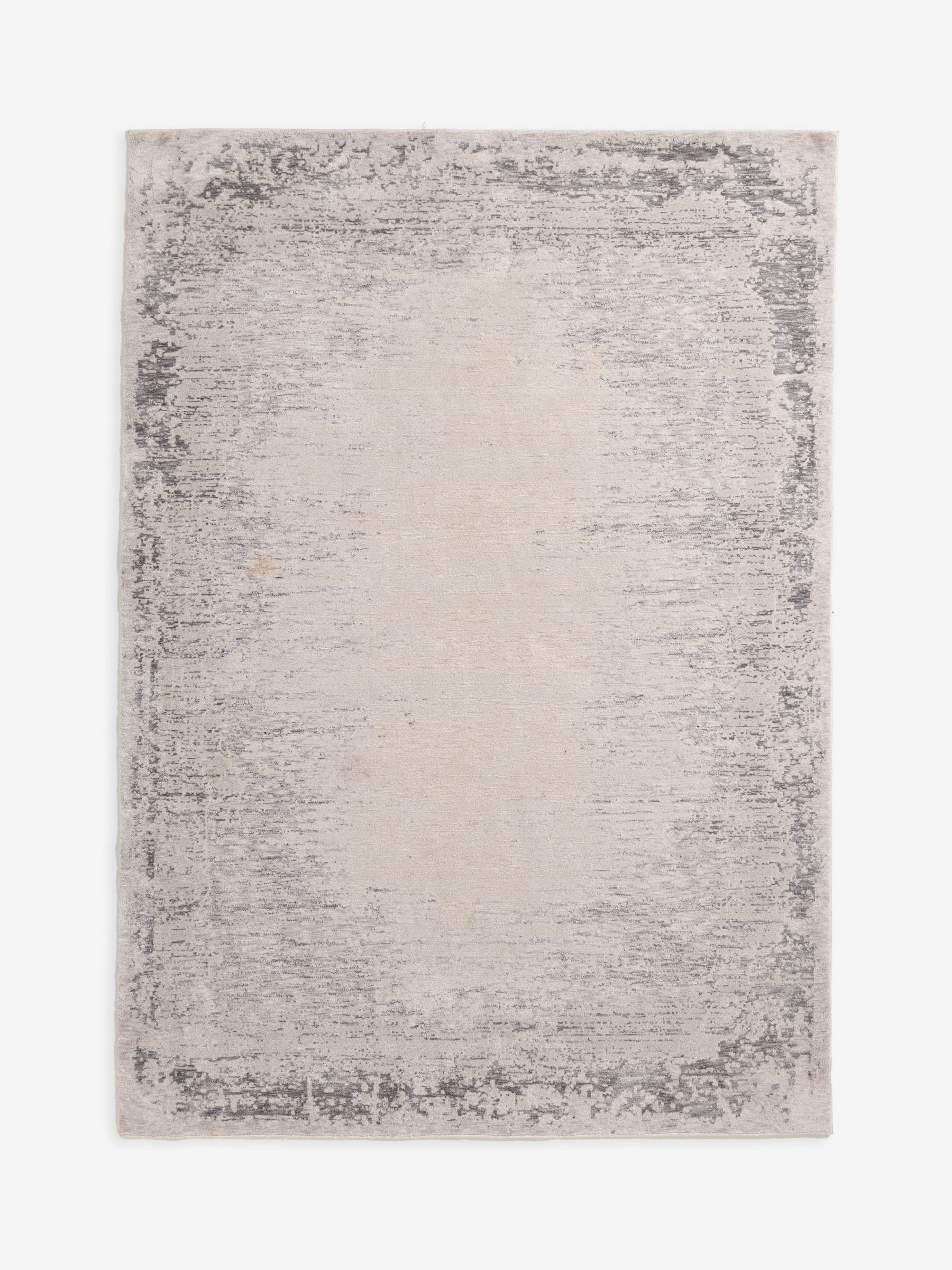 Greige abstract border rug - British product