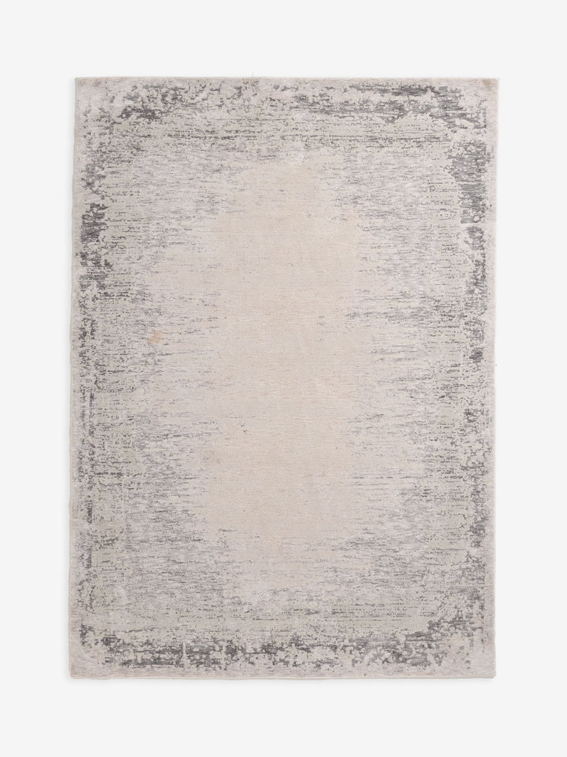 Greige abstract border rug - British product