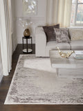 Greige abstract border rug - British product