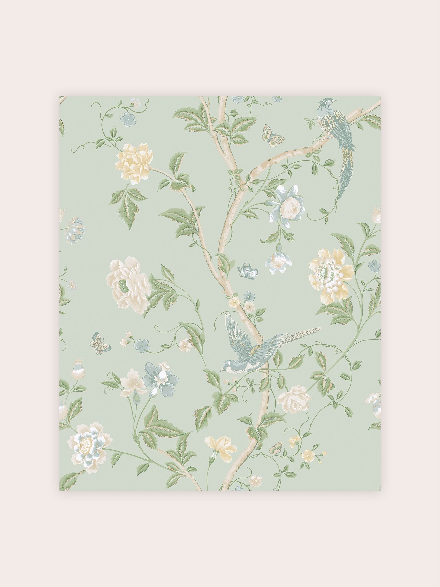 Laura Ashley wallpaper sample Green Summer Palace A4 - British product