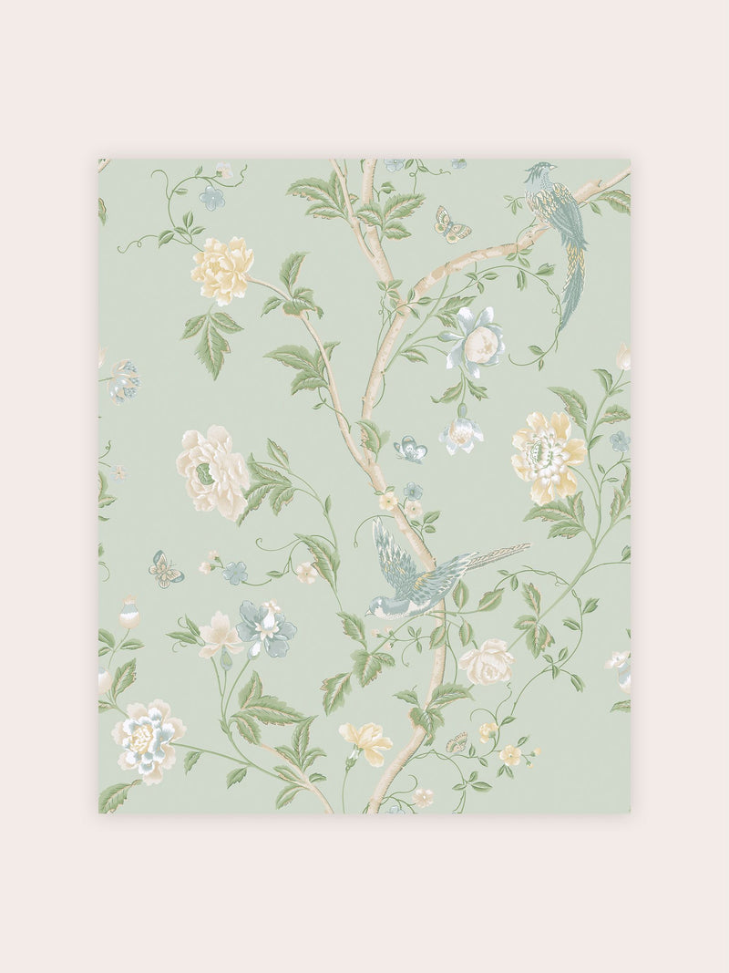 Laura Ashley wallpaper sample Green Summer Palace A4 - British product