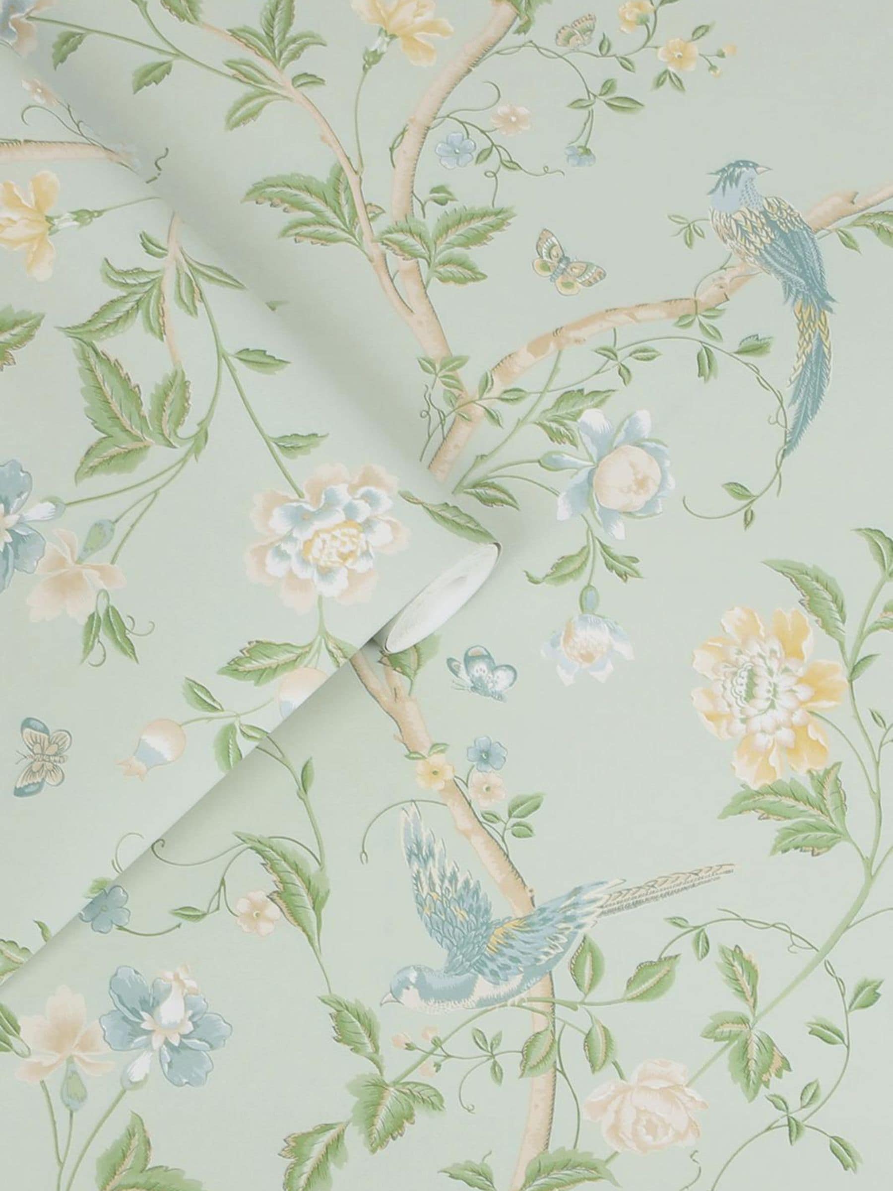 Laura Ashley wallpaper sample Green Summer Palace A4 - British product