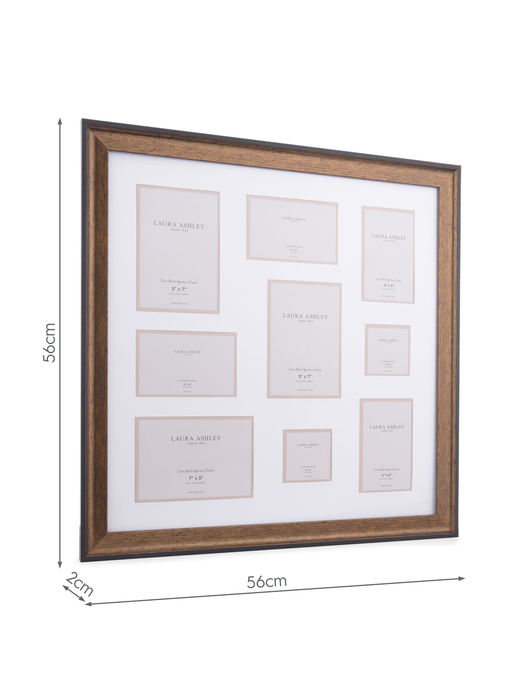 Laura Ashley bronze Cara multi-aperture photo frame 56cm x 56cm x 22cm, UK version