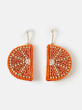 Accessorize orange beaded drop earrings with glass stones, imported from the UK