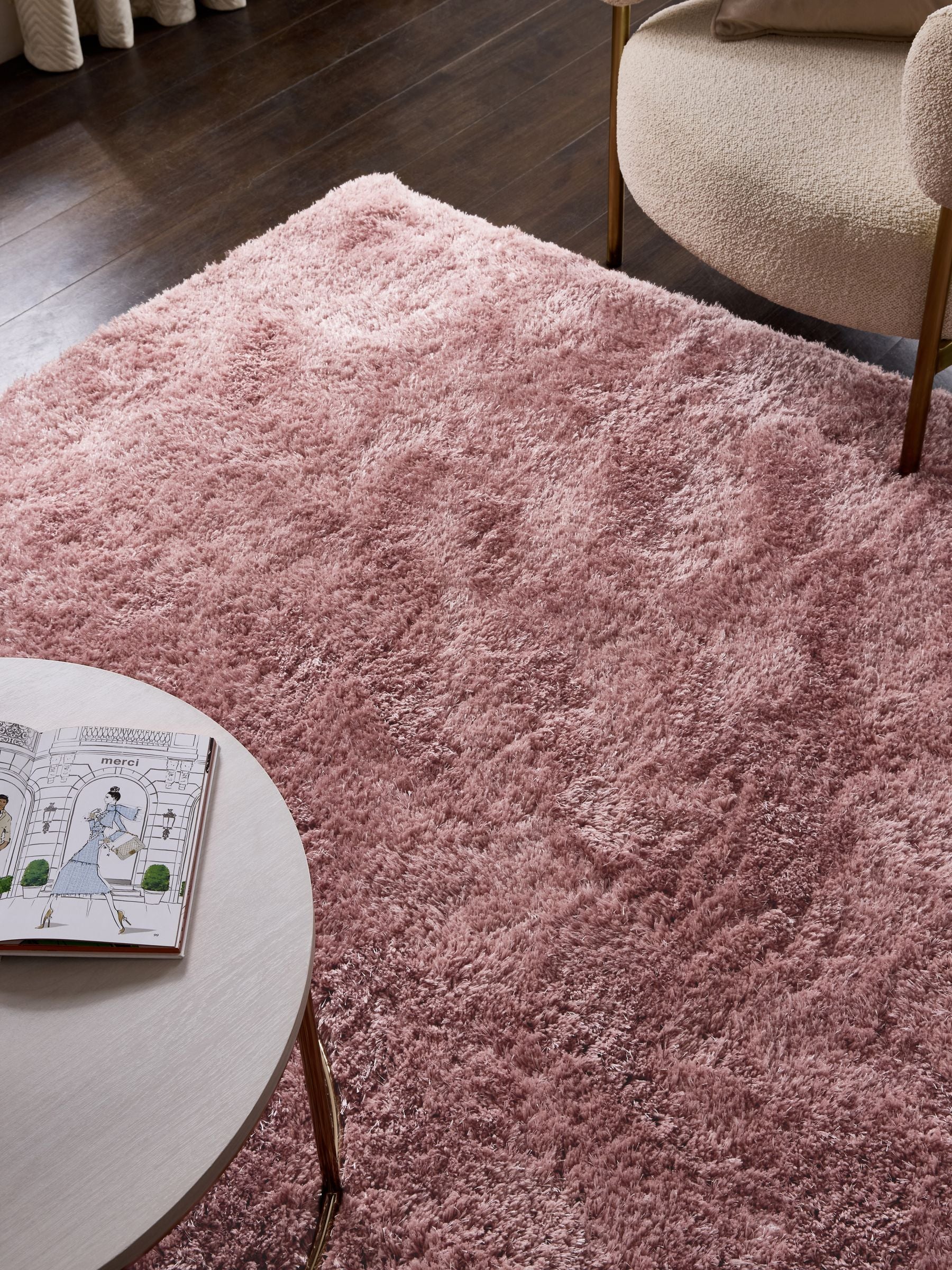 Pink Radiance rug with 4cm pile - British product