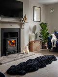 Naturally Sheepskins black double sheepskin rug, UK version