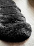 Naturally Sheepskins black double sheepskin rug, UK version