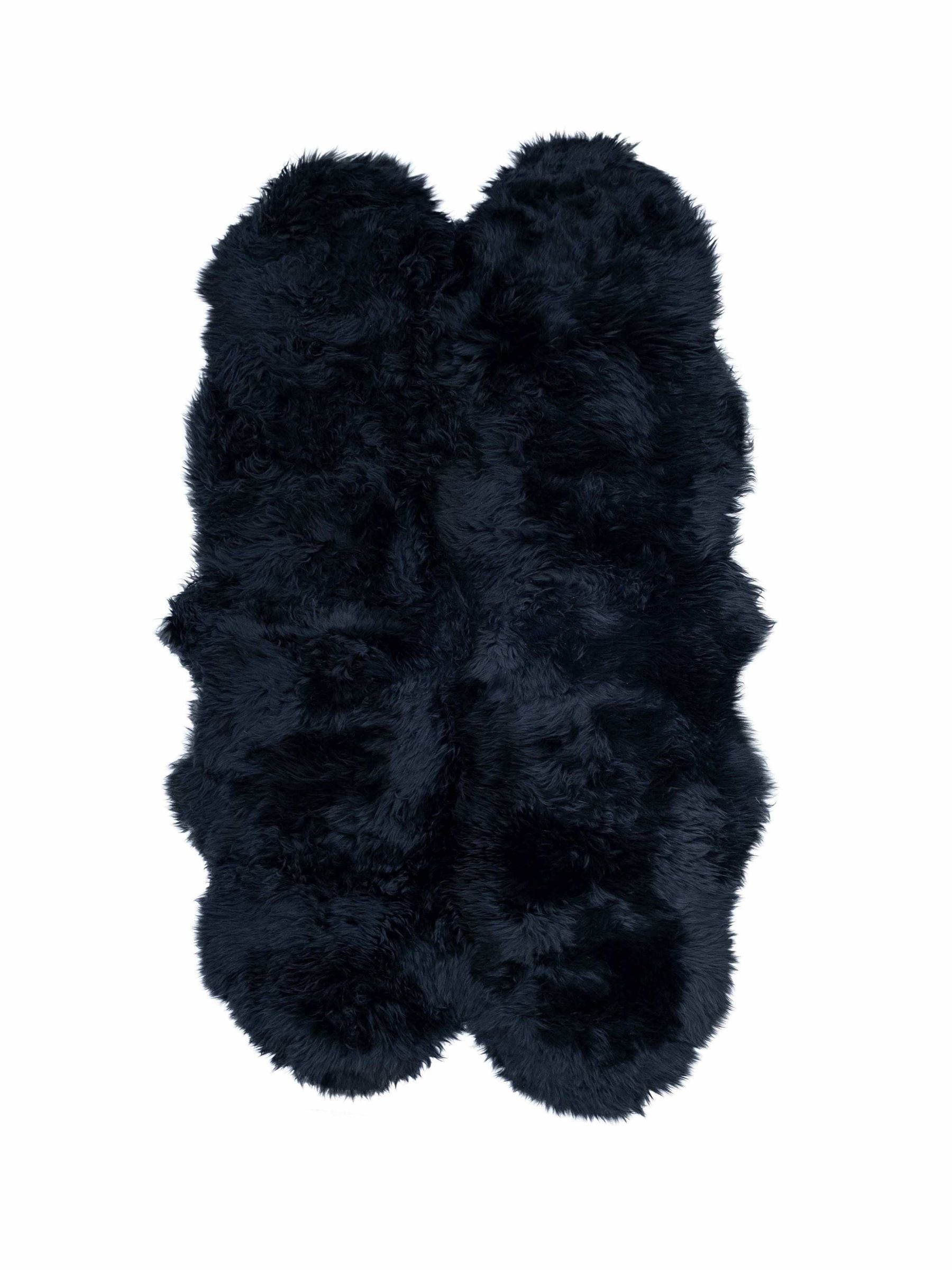 Naturally Sheepskins black quad sheepskin rug 180x110cm - British product