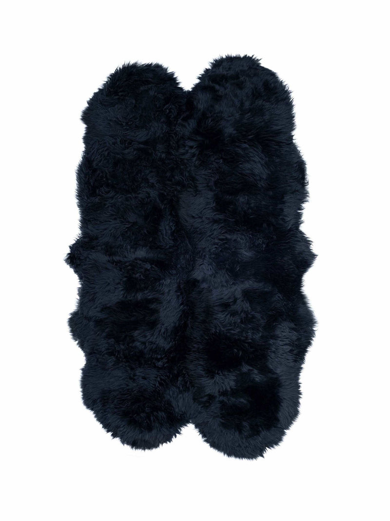 Naturally Sheepskins black quad sheepskin rug 180x110cm - British product