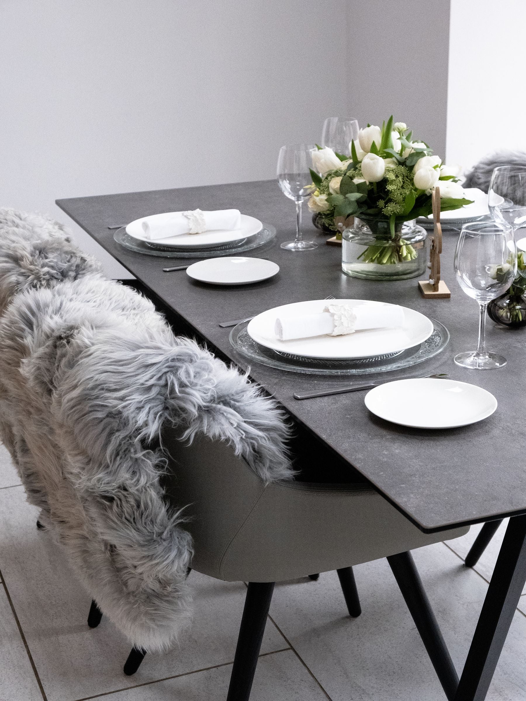 Naturally Sheepskins silver grey sheepskin rug, imported from the UK
